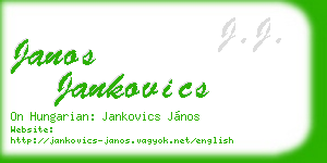 janos jankovics business card